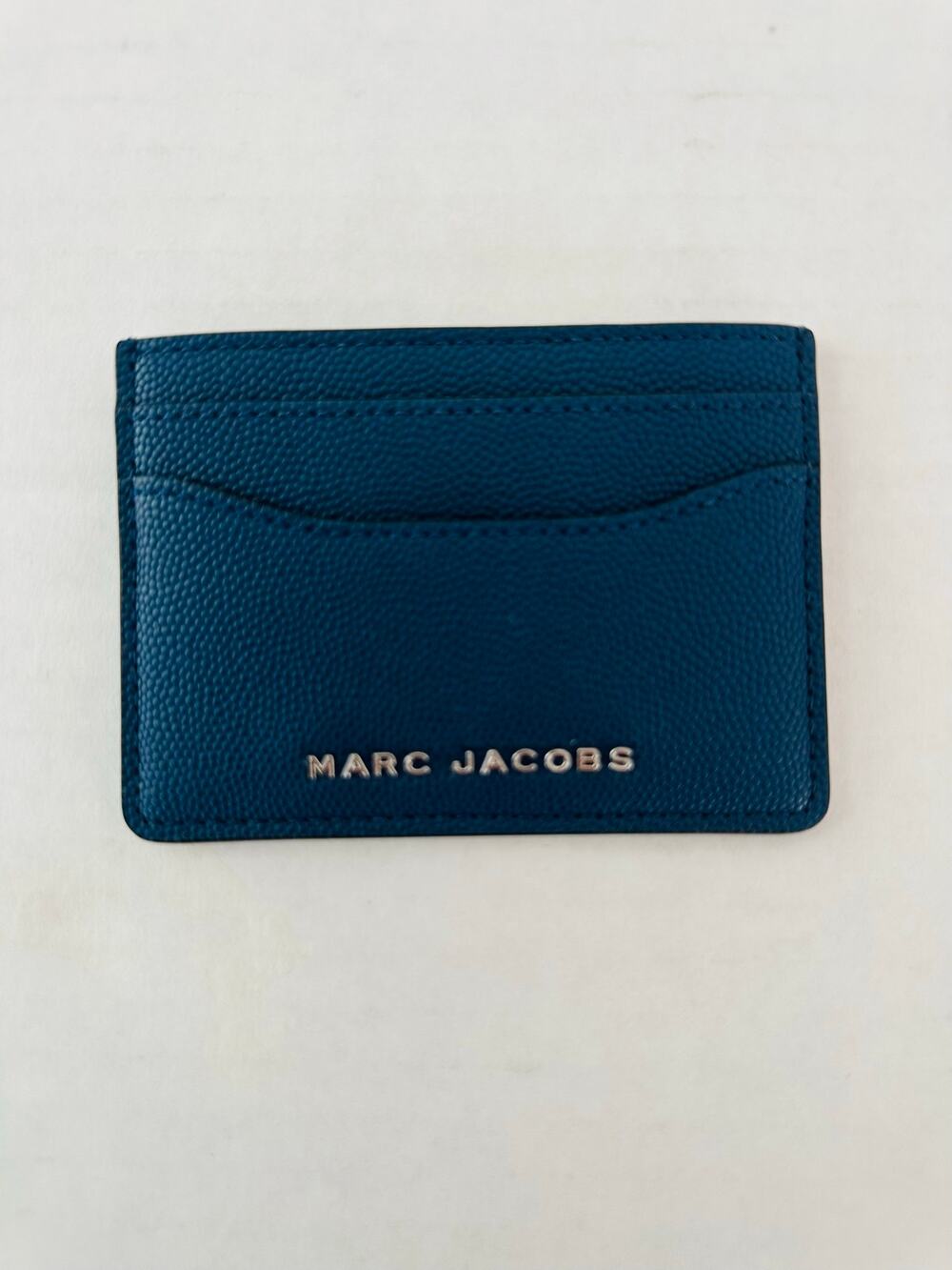 Marc Jacobs Pebbled Leather Card Case Wallet - Stellar Blue